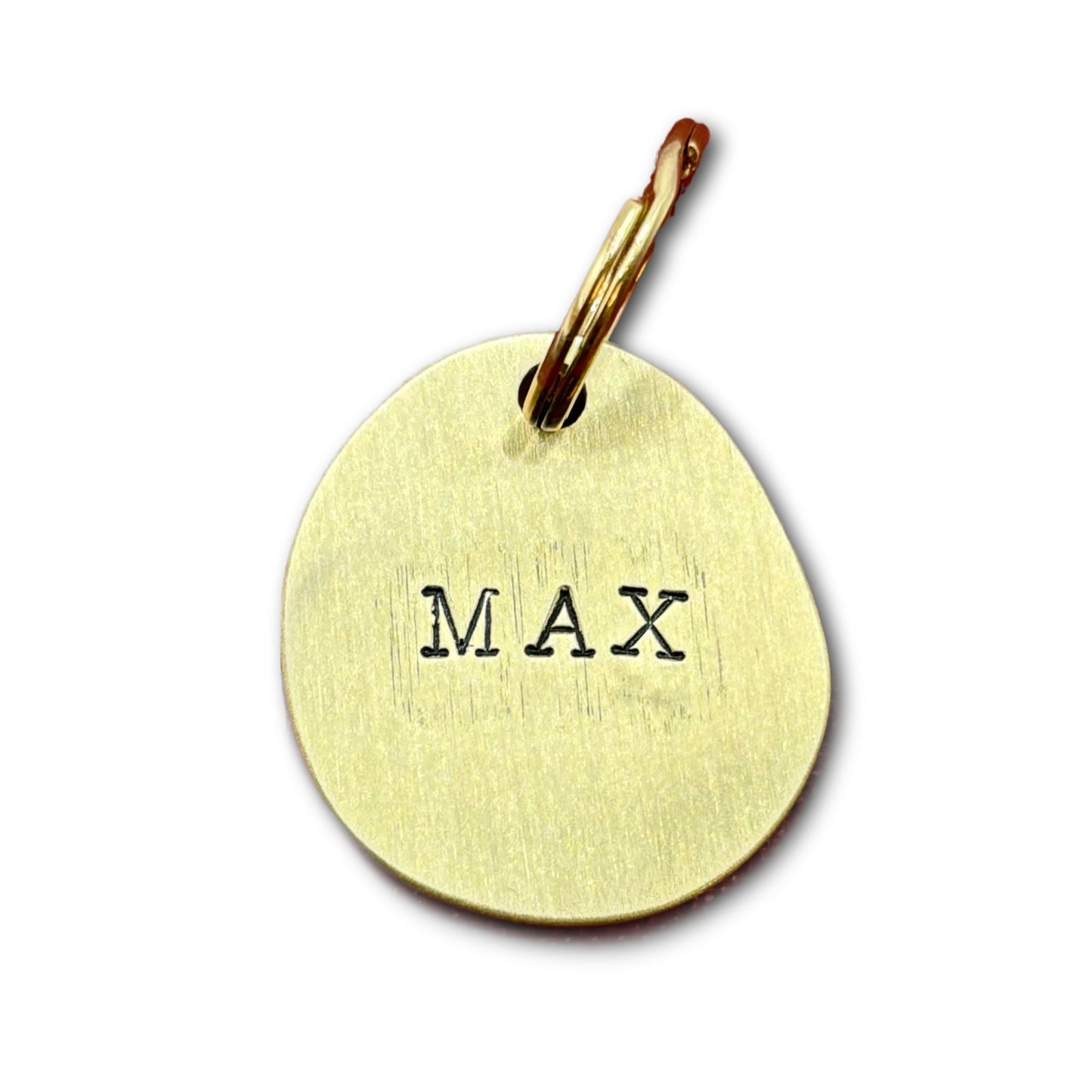 Zeer dikke OVALEN robuuste metalen Honden of Katten gouden penning in goud