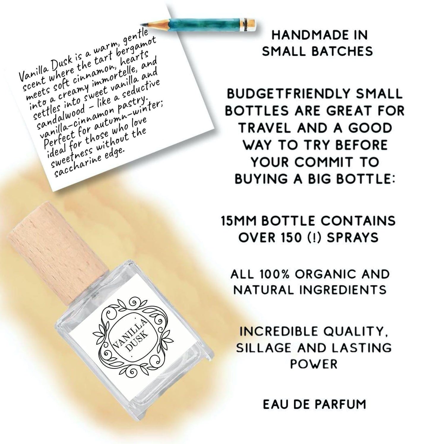 Handmade Morgana Perfume: Mystical Magnolia, Tuberose, Oud Vanilla and Cederwood, Inspired by Morgana Raven Queen