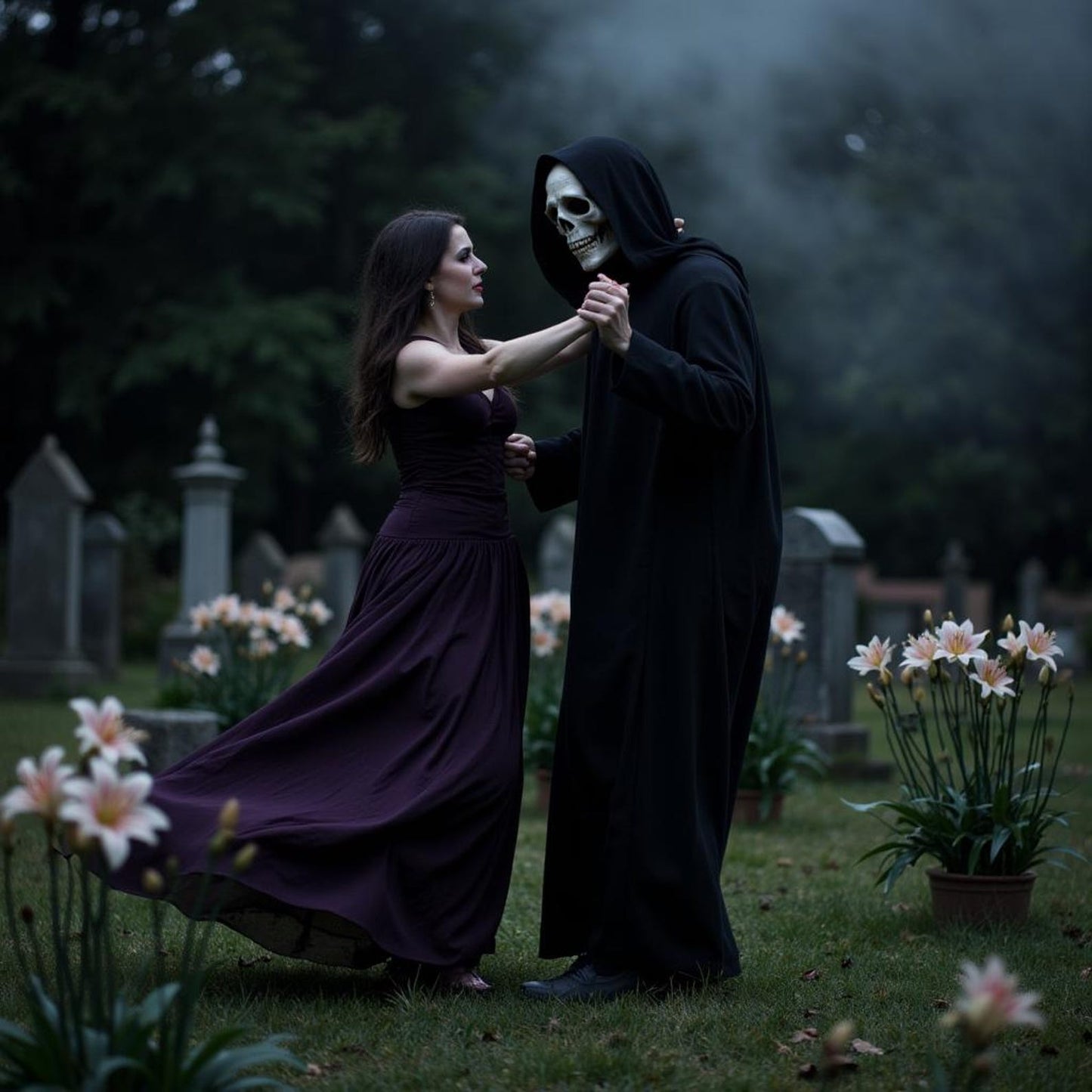 Dance Macabre Roll on Perfume Oil– Floral Gothic White Floral Fragrance | Handcrafted Artisanal Perfume Lilies, Jasmin, Ylang Ylang & Rose