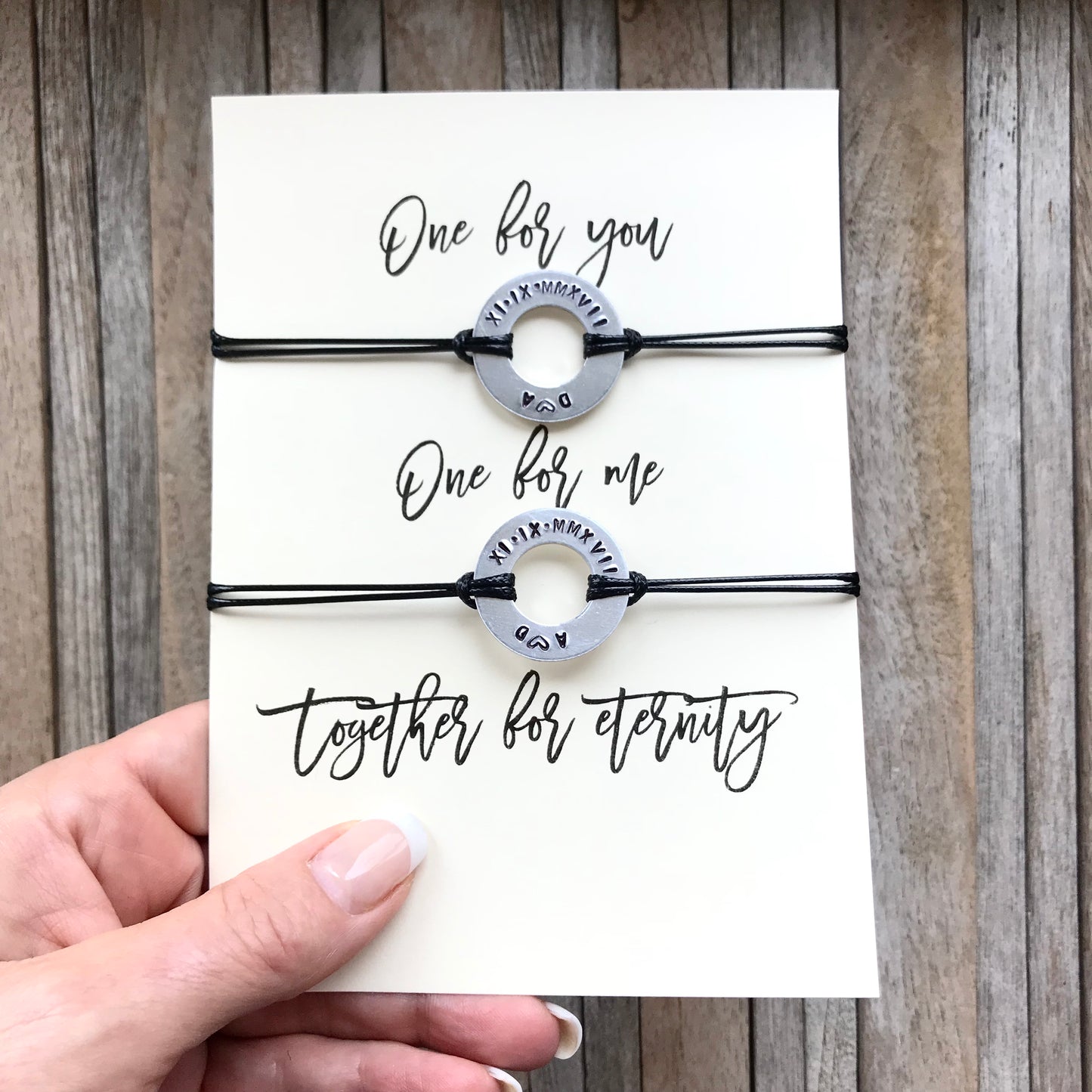 Roman numeral date bracelet