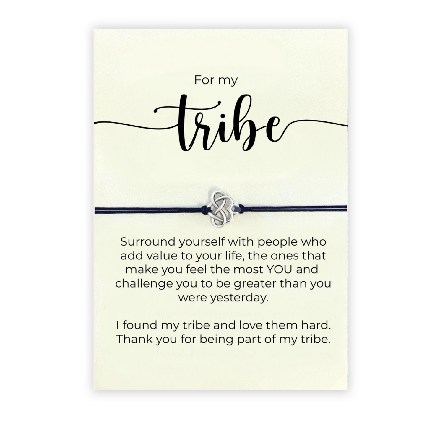 Tribe of Friends, Tribe Bracelet, Friendship Bracelet, Gift For Your Tribe, BFF Gift, Friendship Card, Silver Charm Bracelet for Best friend