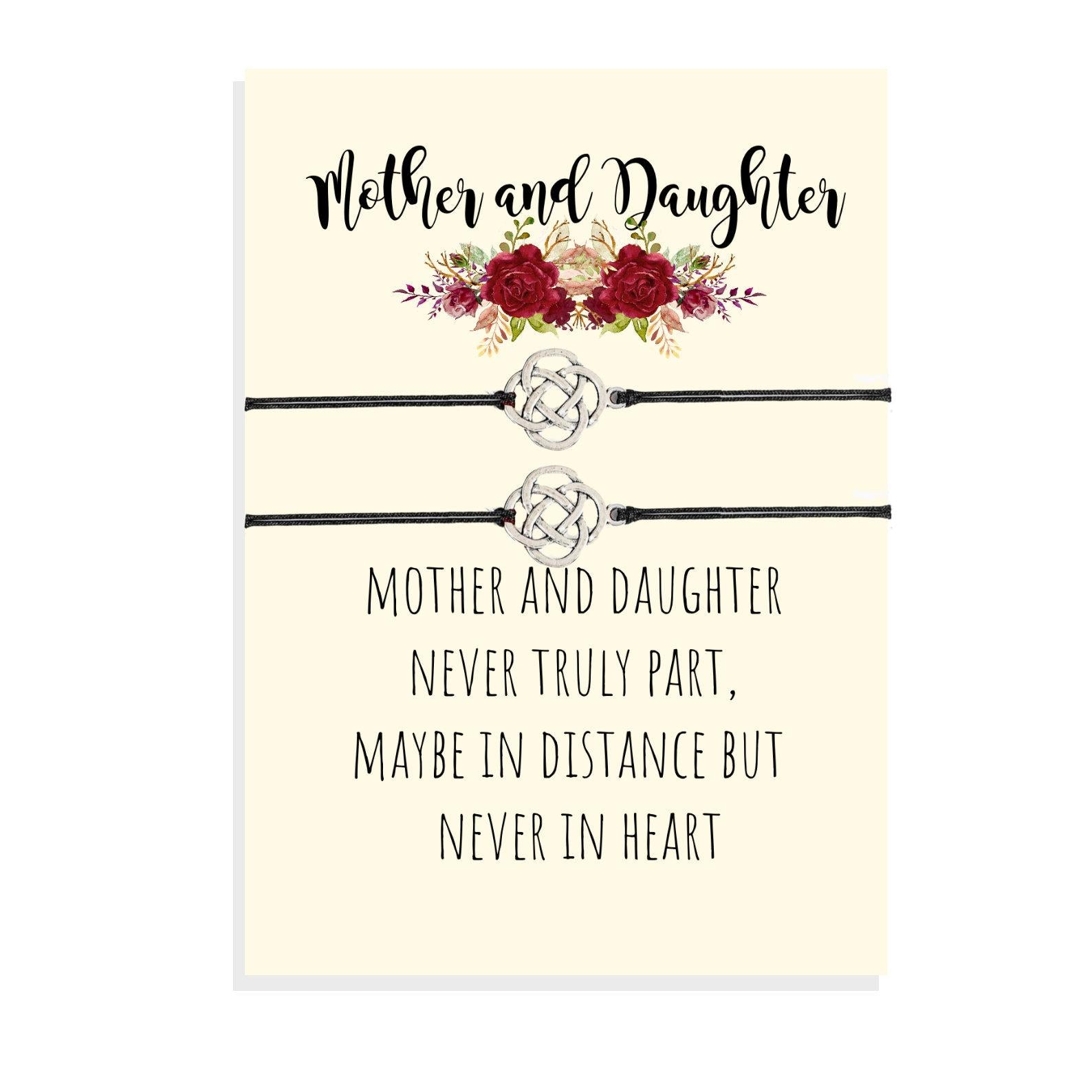 Mother Daughter Matching Bracelets, Mom Daughter Card, Mother's