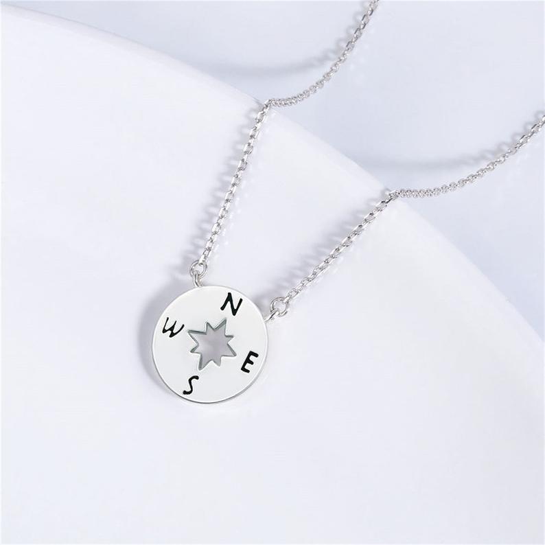 Halskette als Abschlussgeschenk für Mädchen, Abschlussjahrgang 2021, Compass Jewelry, Hochschulabschluss, Grundschulabschluss, Abitur, Compass