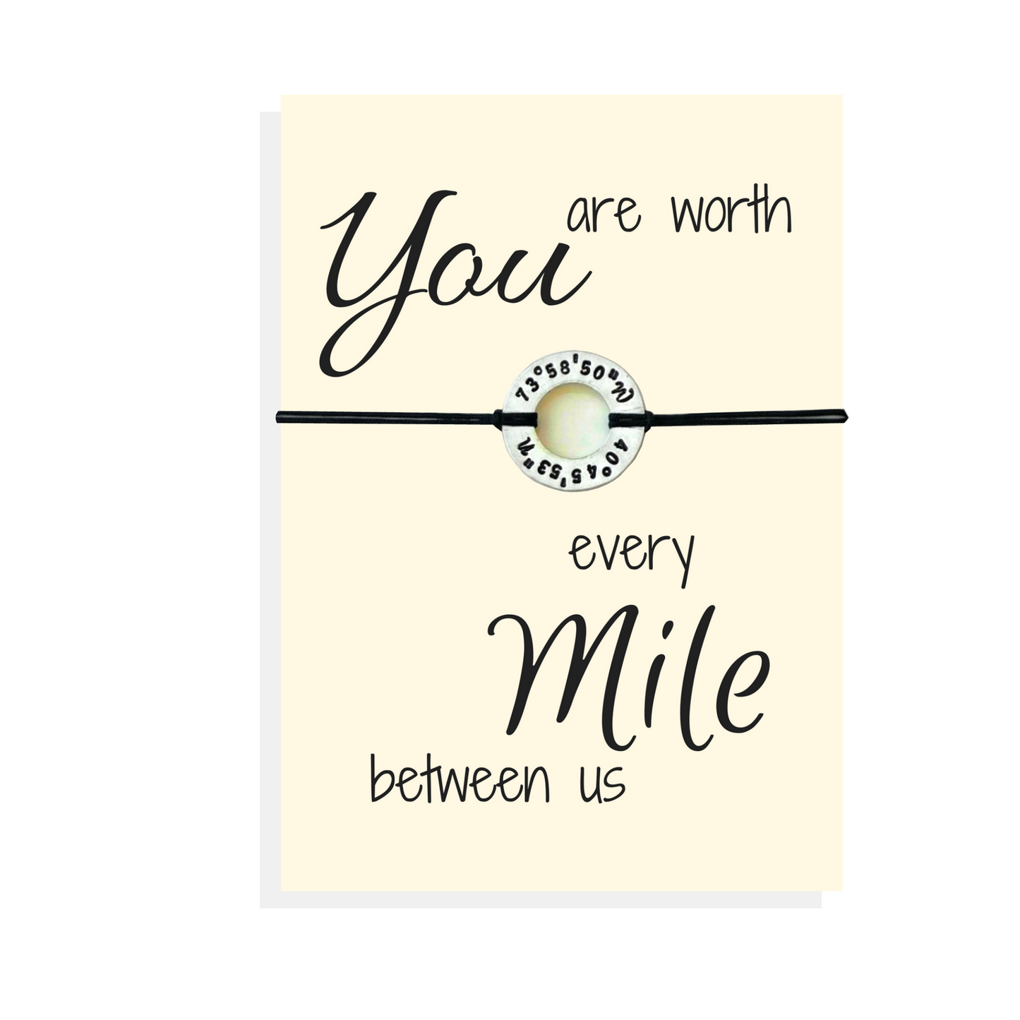 Distance bracelet coordinates gift