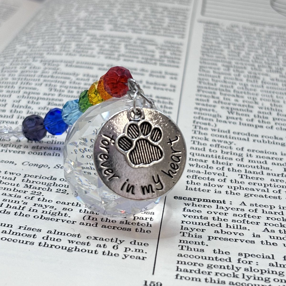 Hond of kat verlies Regenboog Brug, Kristal Zonnevanger, Sun Catcher, Aandenken verlies huisdier, Pet Loss Memorial Gift, Dog Memorial Gift, hond/kat/huisdier herinnering, Auto spiegel Hanger