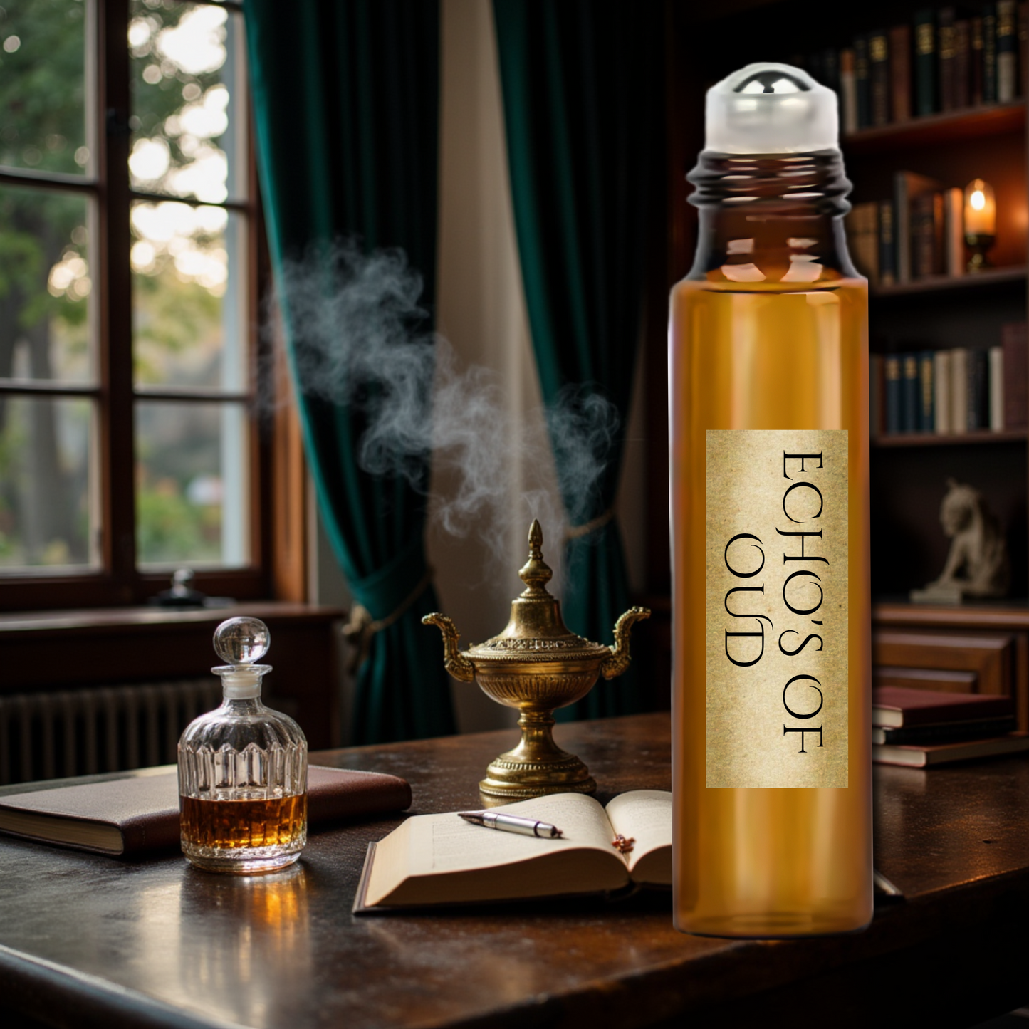 Echo's of Oud oil, Perfume oil, Handmade Oud Perfume: Rose, Vanilla & Spiced Saffron - Unisex Niche Fragrance