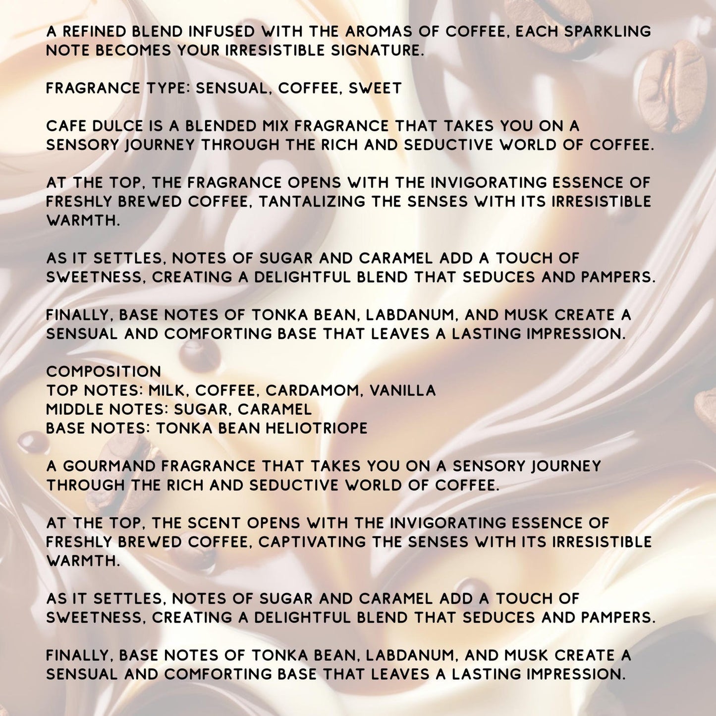 Coffee Perfume Caramel Gourmand fragrance perfume, Super long lasting sweet gourmand, coffee lover, fall winter scent for women