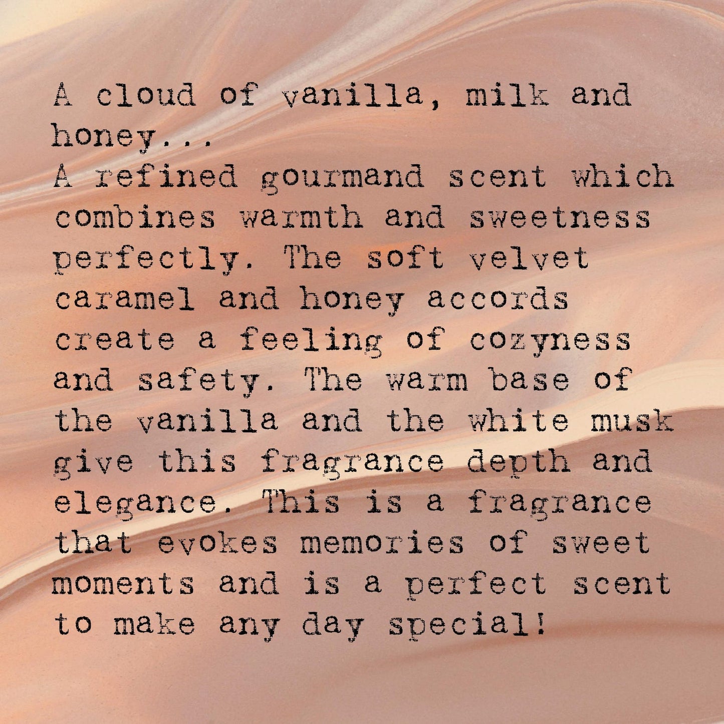 A Cozy Sweet Gourmand Caramel Frangrance Perfume Sample Vanilla Cream Milk and Honey Scent