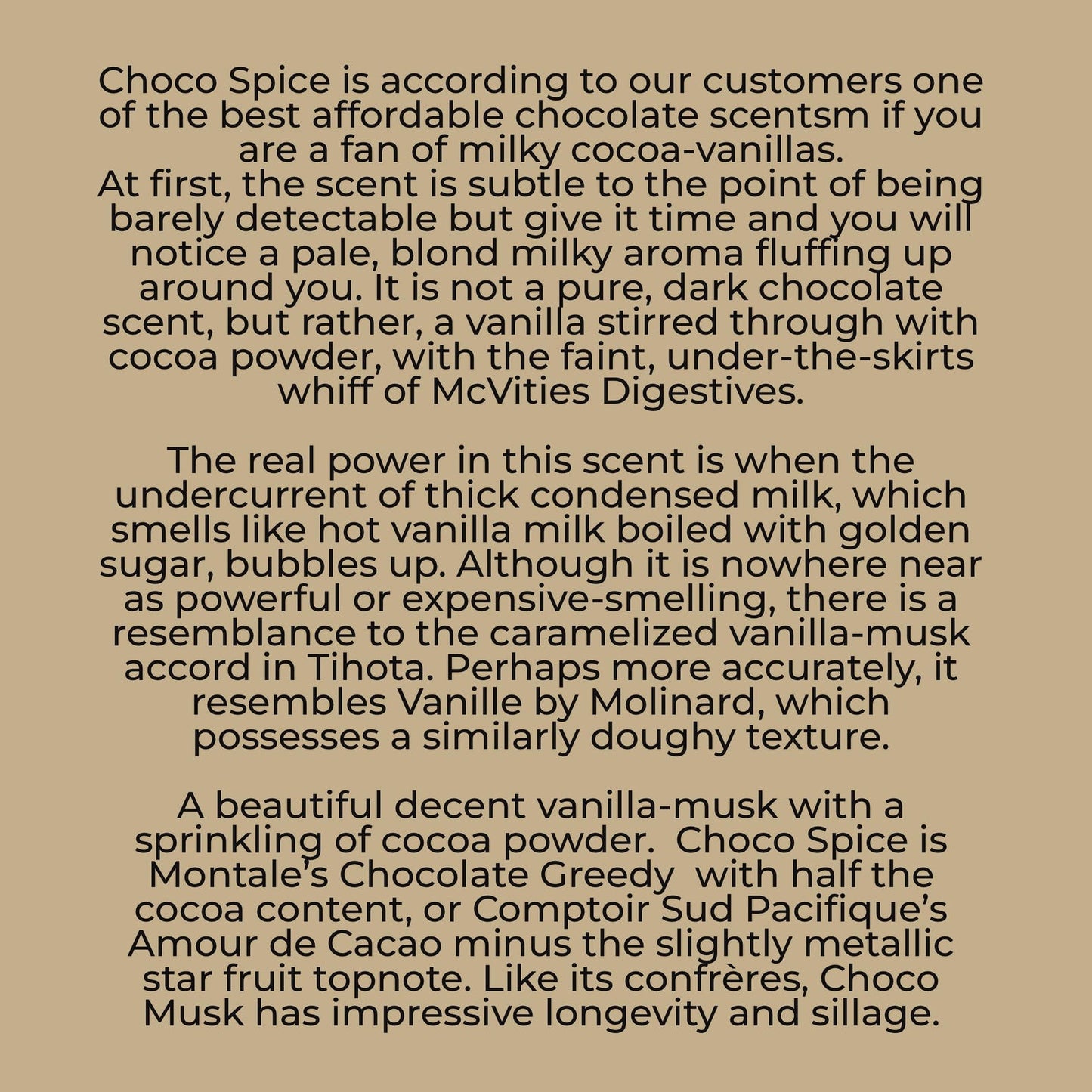Chocolate Vanilla perfume, Choco Cacao Cinnamon Vanilla Perfume Gourmand Sweet Fragrance sample set hand crafted scents Fall Winter perfume