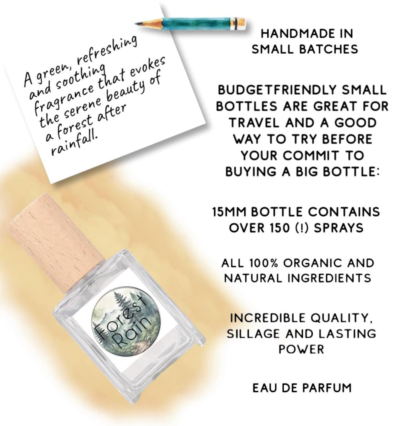 Forest Rain Perfume Oil: Cypress, Fir & Bergamot - Handcrafted Botanical UNISEX Scent