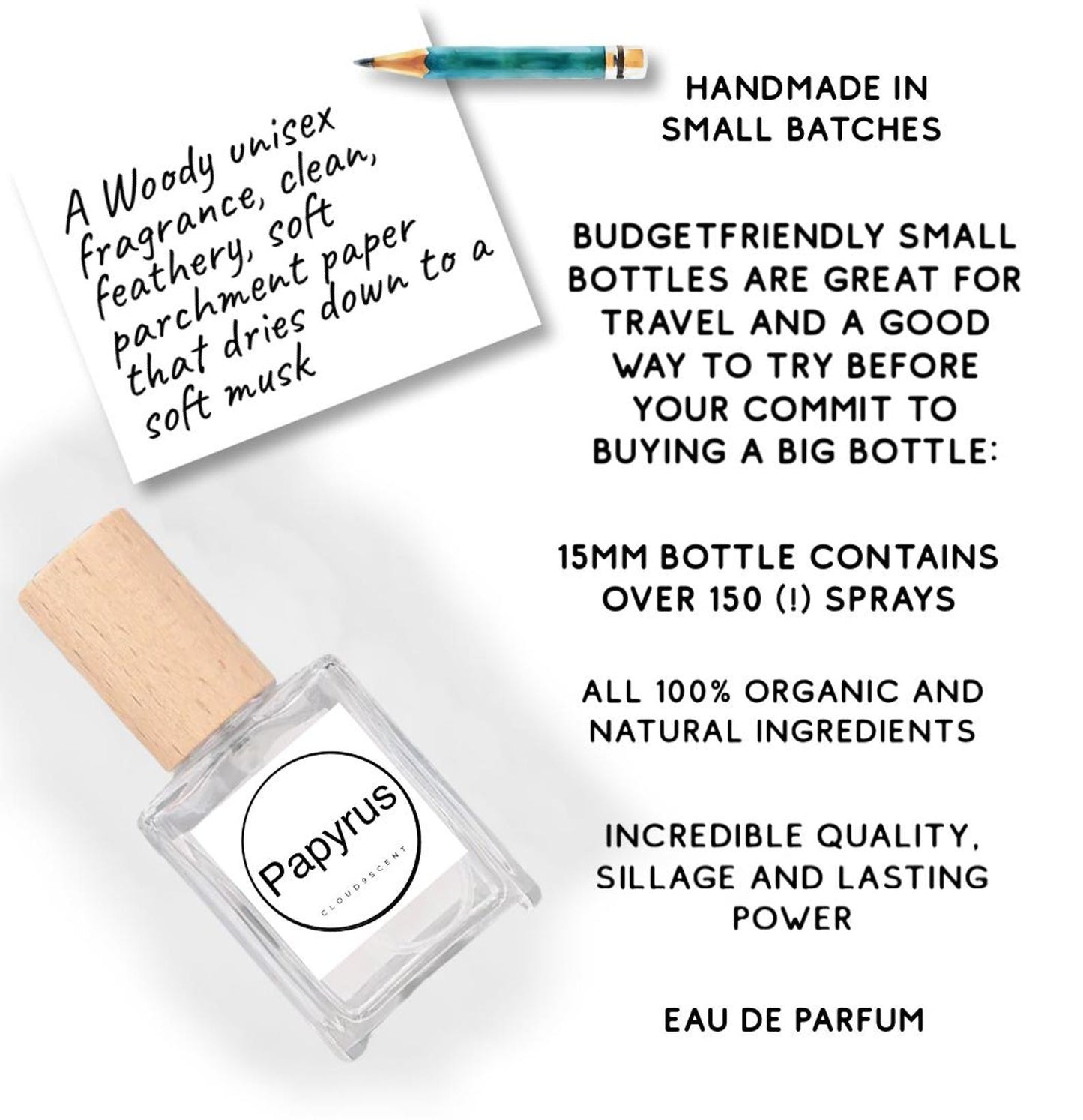 Paper inspired Perfume Handmade Artisan Perfume | Rice, Sesame, Mimosa & Musk | Niche Fragrance Evoking Ink + Paper | Unisex Scent (Copy)