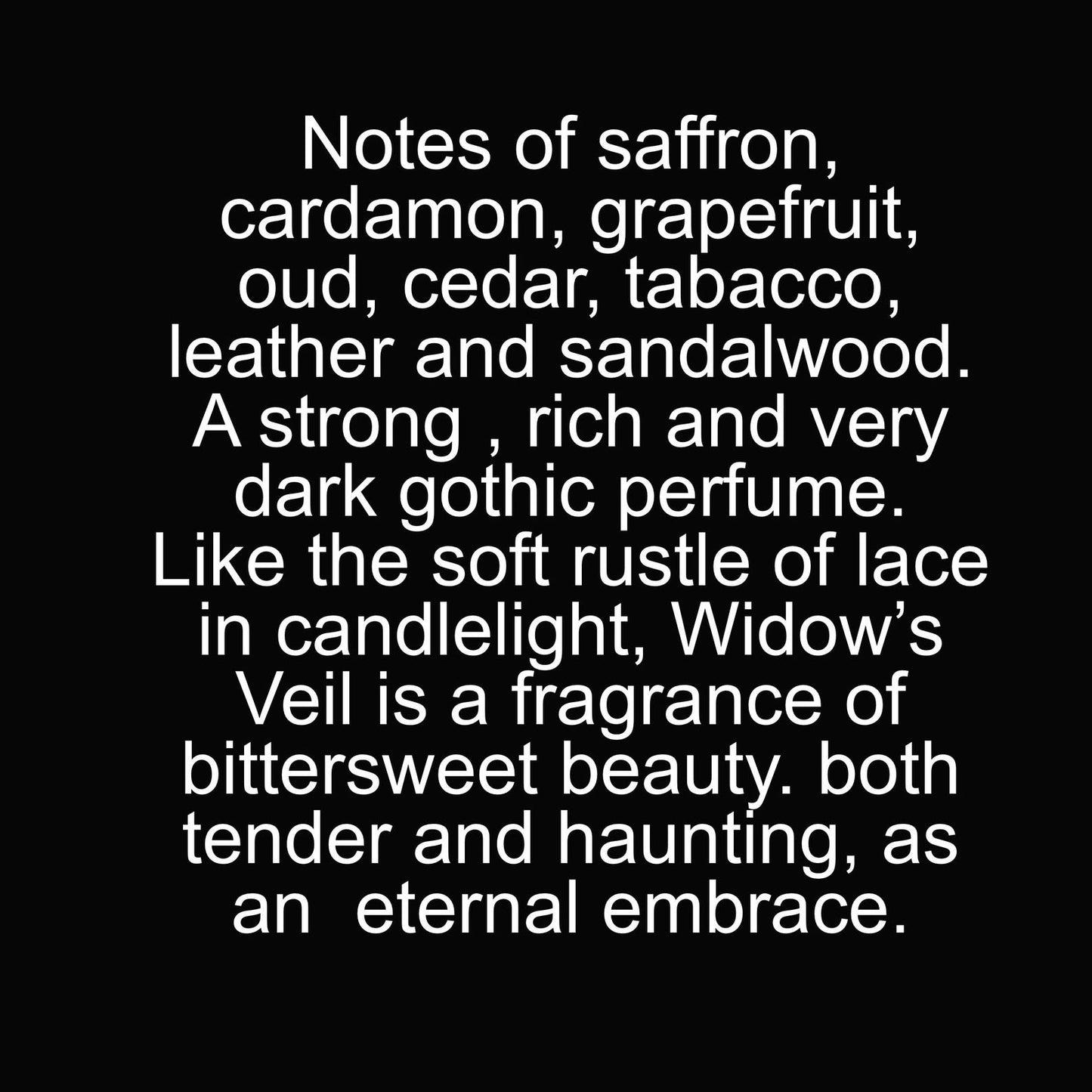Widow’s Veil Perfume | Dark Gothic Fragrance with Patchouli, Oud, Leather, Saffron, Lavender & Cedar | Handcrafted Unisex Scent