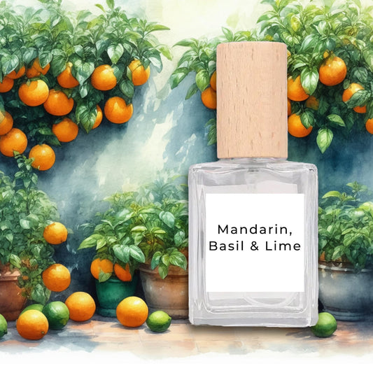Handcrafted Natural Perfume – Basil, Thyme, Tangerine & Lime | Fresh Herbal Citrus Fragrance | Botanical Artisan Scent