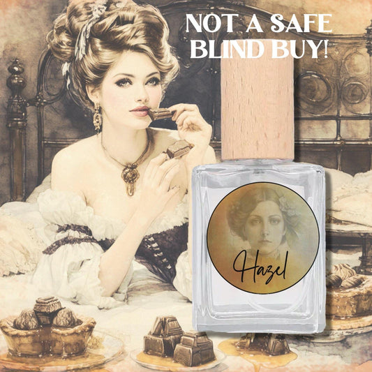 Hazel Handcrafted Sweet Fall Perfume Warm Honey Patchouli, Vanilla, Caramel & Chocolate Artisan Fragrance Not a safe blind buy!