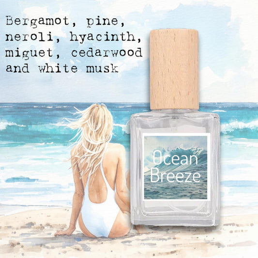 Ocean Breeze Perfume | Handcrafted Aquatic Fragrance with Bergamot, Neroli, Hyacinth, Cedarwood & Musk | Fresh Aquatic Scent