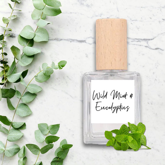 Wild Mint Spearmint Eucalyptus Handcrafted Fragrance Perfume– Fresh, Refreshing Clean & Uplifting Stress Cold Relief Sauna Scent