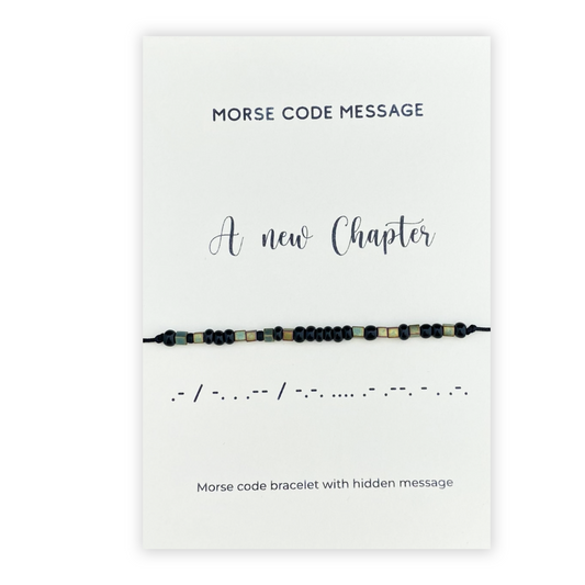 A new chapter morse code beaded bracelet