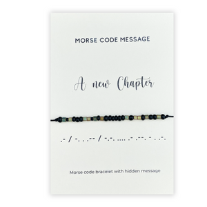 A new chapter morse code beaded bracelet