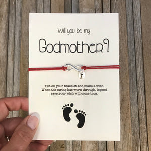 Customized will you be my godmother proposal bracelet gift