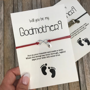 Customized will you be my godmother proposal bracelet gift