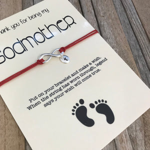 Custom godmother thank you wish bracelet gift from godchild