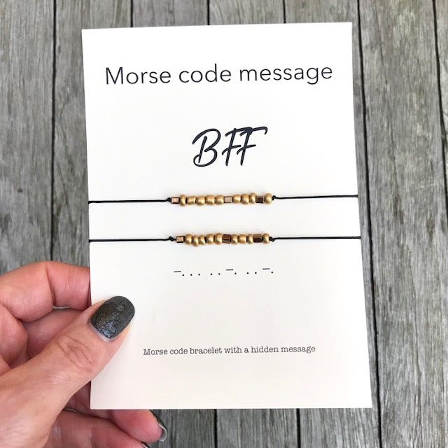 BFF morsecode armband set van 2