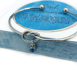 March Birthstone Bracelet, Birthstone charm Bracelet Gift, Aquamarine birthstone, March Birthday,