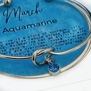 March Birthstone Bracelet, Birthstone charm Bracelet Gift, Aquamarine birthstone, March Birthday,