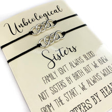 Unbiological sister infinity bracelet set