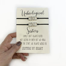 Unbiological sister infinity bracelet set