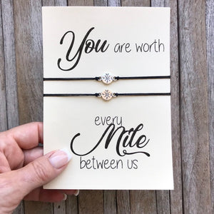 Distance bracelet set of 2