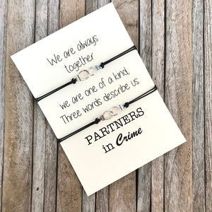 Partners in crime friendship bracelet set
