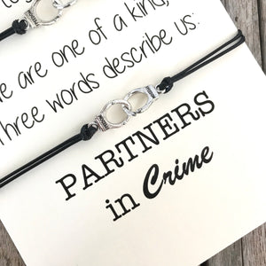 Partners in crime friendship bracelet set