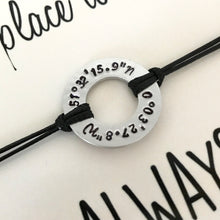 Customized coordinates adventure bracelet