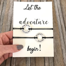 Wanderlust adventure bracelet gift set of 2