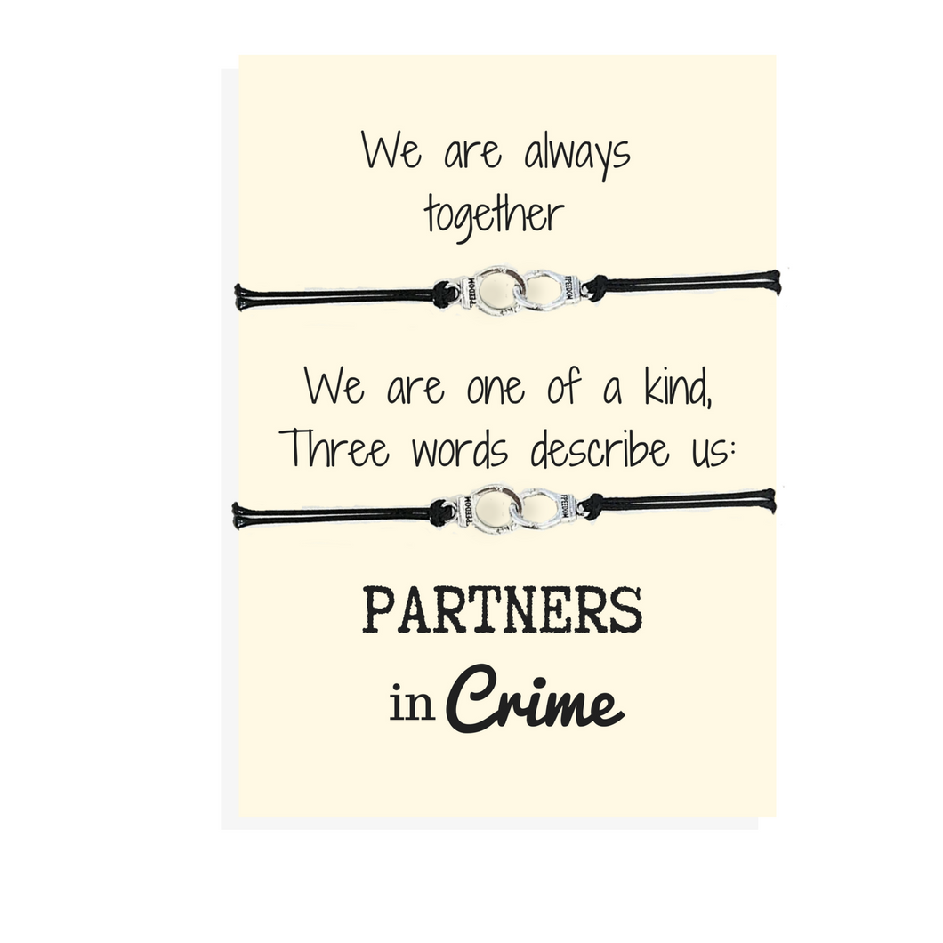 Partners in crime friendship bracelet set