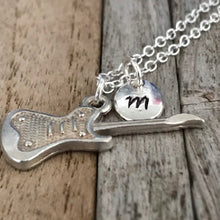 Personalized guitar necklace, Music jewellery, Silver guitar charm, Guitar lover gift