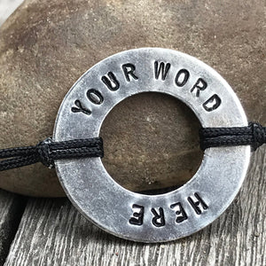 Forward bracelet, Quote Bracelet, Stamped Bracelet, Message Bracelet, Motivational jewelry, CHOOSE YOUR WORD, Motivation Bracelet