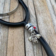 Custom Nurse Gift, Stethoscope ID Name Tag with custom birthstone charm, Hand stamped Stethoscope Charm, Nurse Birthday Gift, RN Tag, RN gif