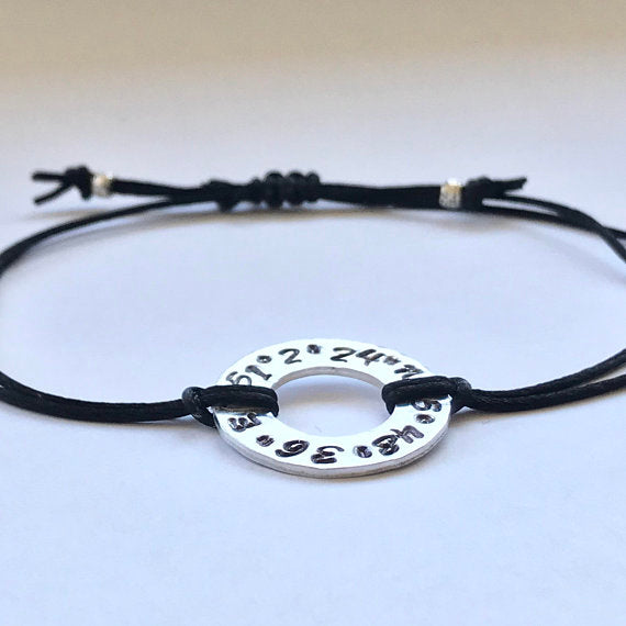 Customized coordinates adventure bracelet