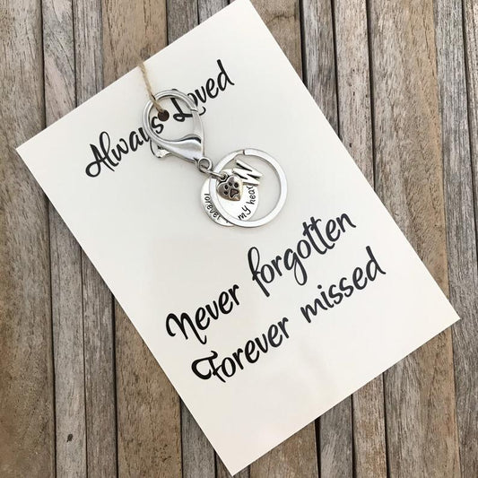 Personalized dog loss keychain