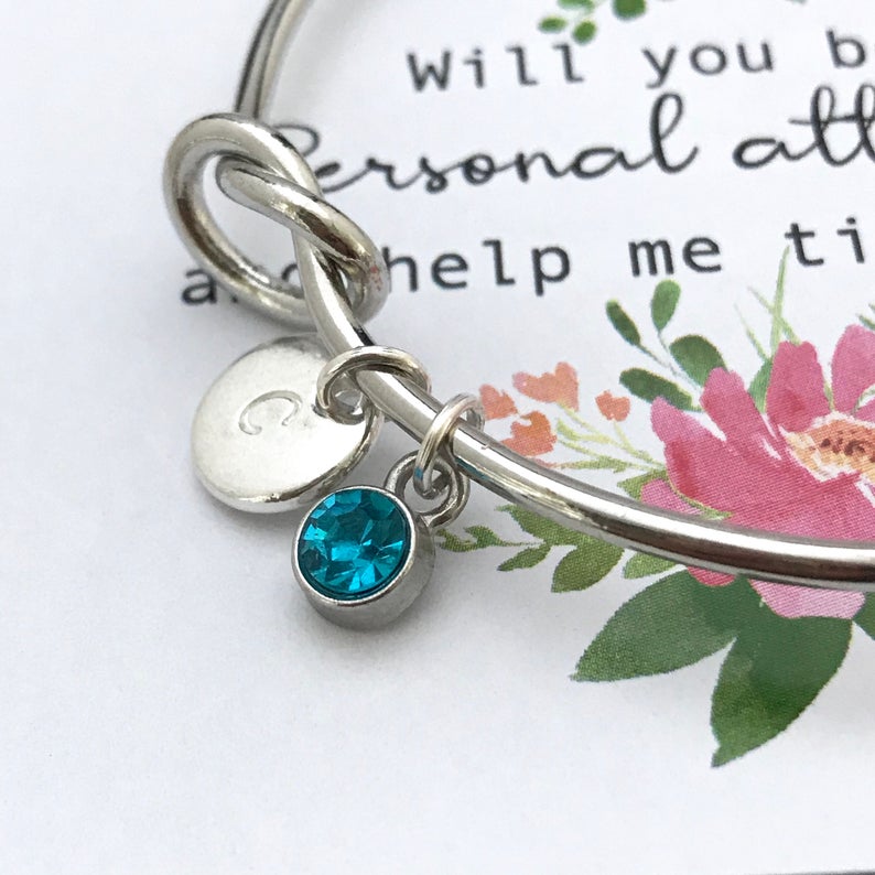 Bridal Party Gifts, Personalized Personal attendant  Gift, Personal attendant Proposal Gift, Knot Bracelet, Ask Personal Attendant